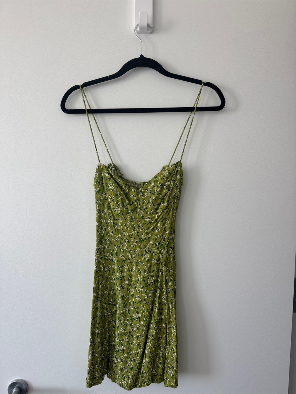 Reformation Green Floral Dress